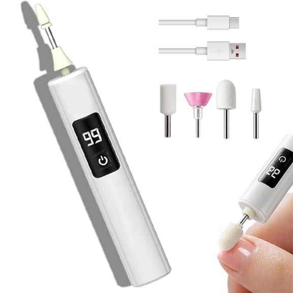Professional Electric Nail Polisher, Electric Nail Nile Cordless, Rechargeable E File with 4 Drill Bits, Digital LCD Speed Display, Low Noise Ergonomic
