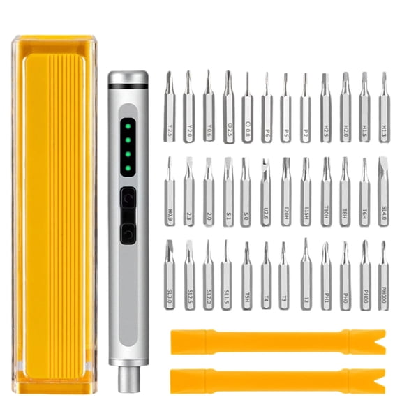 Professional Electric Screwdriver Set with 36 Magnetic Bits USB C Charging LED Light Ergonomic Design for Electronics Repair