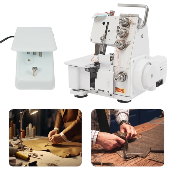 Professional Electric Sewing Machine, 4 Thread Overlock Sewing Machine, 4-Line with Foot Controller