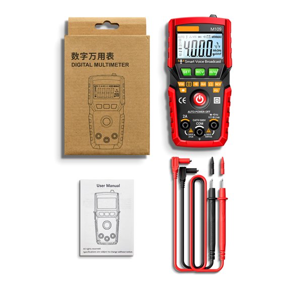 Professional Electrical Multimeter Voice Announcement Function Multiple Testing Modes Automatic Power Conservation Finish Tool Set Addons