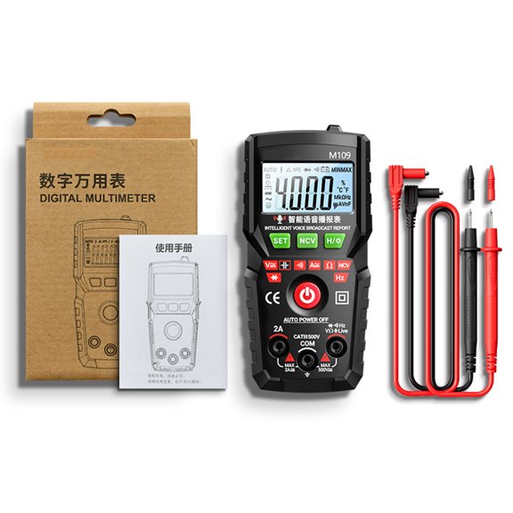 Professional Electrical Multimeter Voice Announcement Function Multiple Testing Modes Automatic Power Conservation Finish Tool Set Addons
