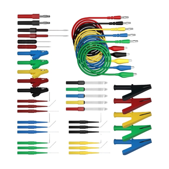 Professional Electrical Test Leads Set Includes Insulated Clip Probes 41pcs For Electronics Repair Automotive Circuits