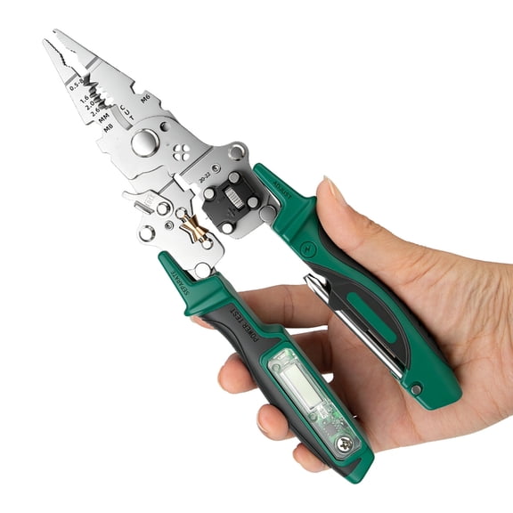 Professional Electrician Tool Kit With Digital Voltages Detectors Wire Cutter Crimper And Foldable Design For Cable Repa