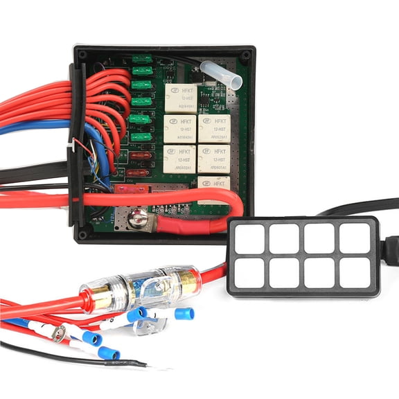 Professional Electronic Circuit Control Box 8 Gang Automatic Dimmable On-Off Toggle Panel for Car Truck