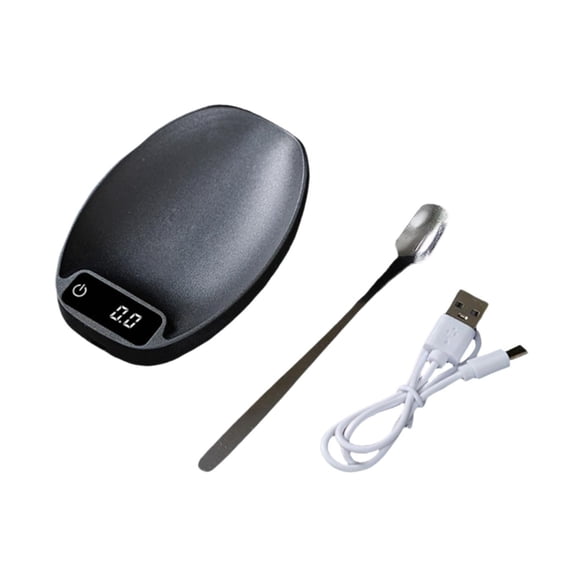 Professional Electronic Scale Convenience Mini Spoon USB Charge Wood Finish for Coffee Shop Tea Room Office