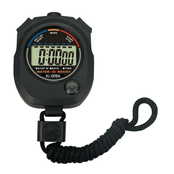 Homoyoyo Digital Stopwatch with Split Time Feature for Sports, Fitness, Running, Training, and Everyday Use - Black