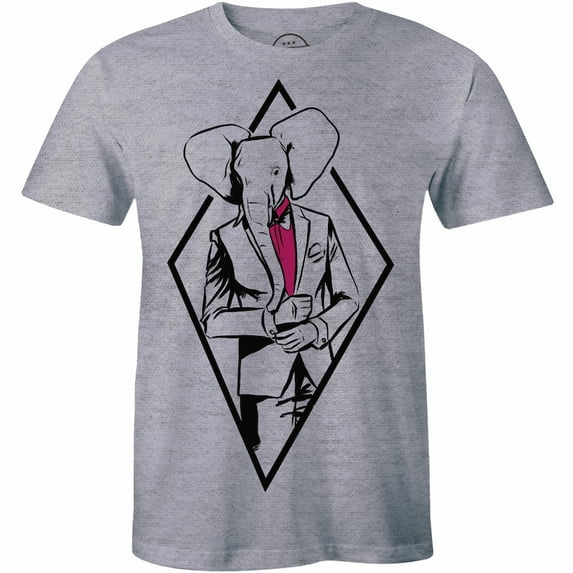 Professional Elephant In Suit Printed Men Formal Funny Cute Half Animal T-Shirt