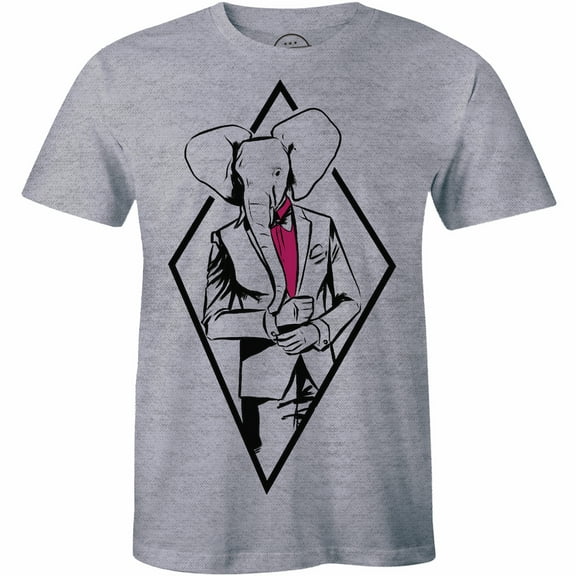 Professional Elephant In Suit Printed Men Formal Funny Cute Half Animal T-Shirt