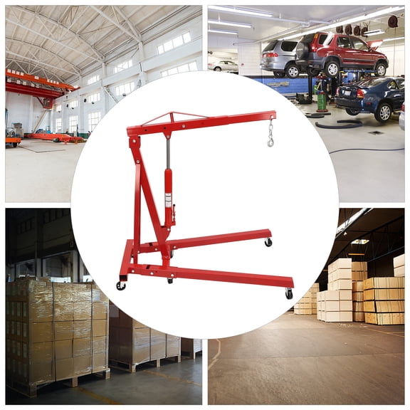 Professional Engine Lifting Crane, 4409lbs Max Load with Reinforced Screw Connections and Stable Base, 6 Smooth-Rolling Casters for Maneuverability, An Excellent Assistant for Any Heavy Lifting Task.
