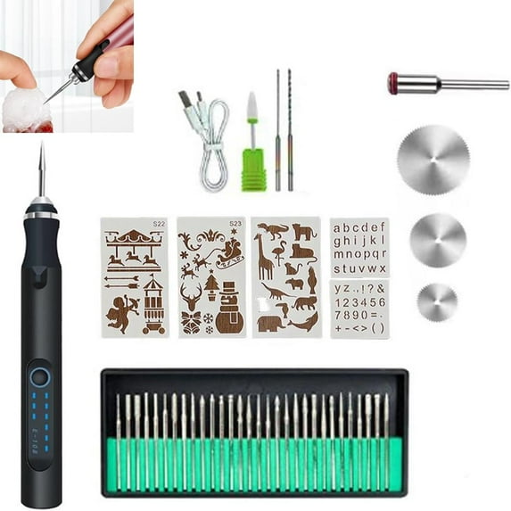 Professional Engraving Pen: 37 Bits 3-Speed USB Rechargeable Cordless Rotary Engraver, Suitable for 50+ Surfaces (Metal Wood Glass Plastic) – Portable for DIY Crafts Dark Gray