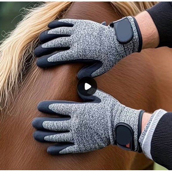 Professional Equestrian Care Gloves - Durable Grooming Gloves for Horse Riders and Enthusiasts