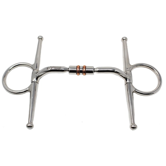 Horse 5.5" Full Cheek Comfort Snaffle Bit Copper Rollers 35622C