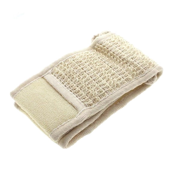 Professional Exfoliating Loofah Back Scrubber, 27-Inch Long Cotton & Linen Strap for Deep Shower Cleaning and Circulation