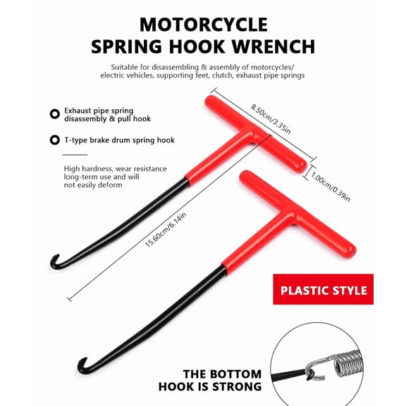 Professional Exhaust Spring Puller Tool Motorcycle Exhaust Spring Hooks T Handle Spring Hooks Wrench Spring Puller Removal Tools