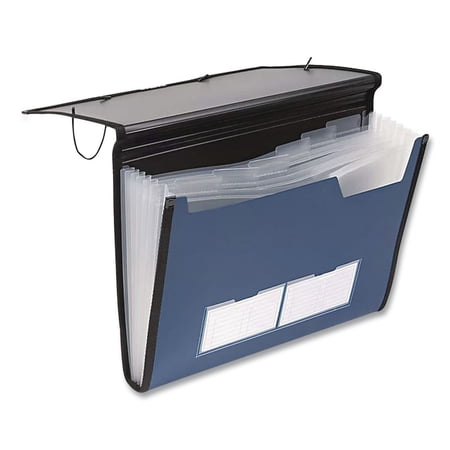 Pendaflex 52670EE 1/6-Cut Tabs Letter Size 7 Sections Elastic Cord Closure Professional Expanding Organizer - Blue