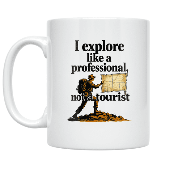Professional Explorer Identity - Adventure Traveler - 11 oz Ceramic Coffee Mug