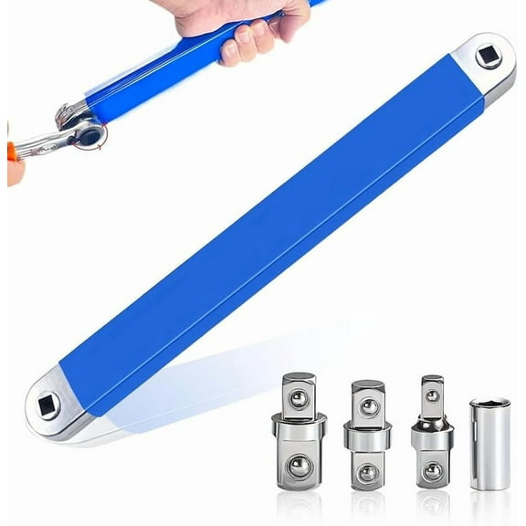 Professional Extension Wrench Set, Includes 1/2", 1/4", and 3/8" Sockets, High-Quality Tool for Tight Space Work