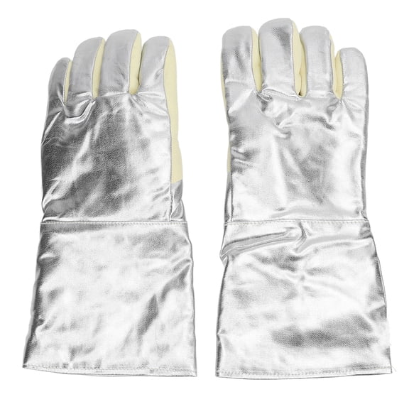 Professional Extreme High Temperature Resistant Work Gloves 932 Degrees Fahrenheit Double Layer Heat Insulated Palm Reinforced Thumb Protective Gear for Welding Foundry Glass Handling