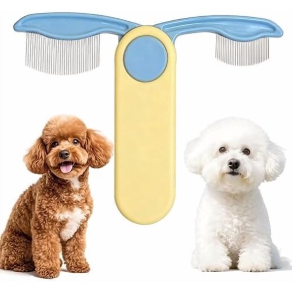 Professional Eye Comb for Pets,Stainless Steel Folding Stain Remover for Cats & Dogs,Gentle Round- Tool,Precisely Removes Stains, Dirt And Debris From The Eye Area