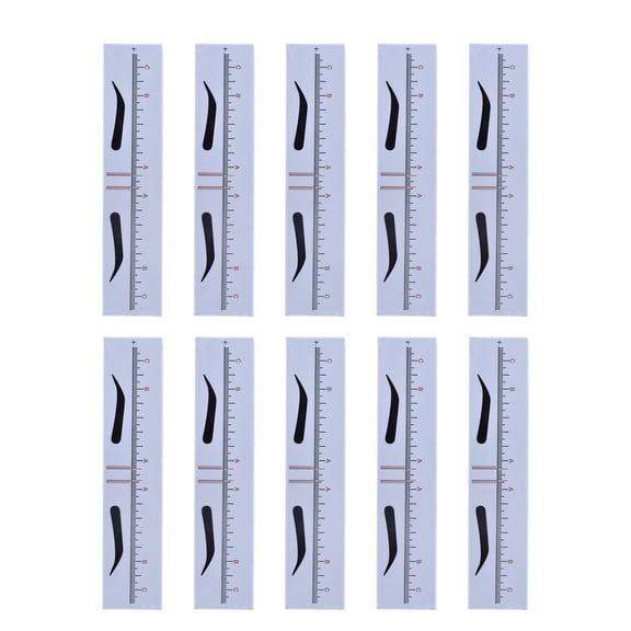 Professional Eyebrow Measurement Position Ruler Guide Device Achieve Balanced Brow Shape Makeup Measure Stencil 10 Pack