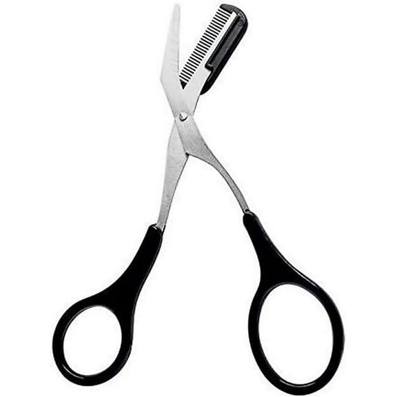 Professional Eyebrow Scissors with Comb, Stainless Steel Precision Trimmer Tool for Men Women