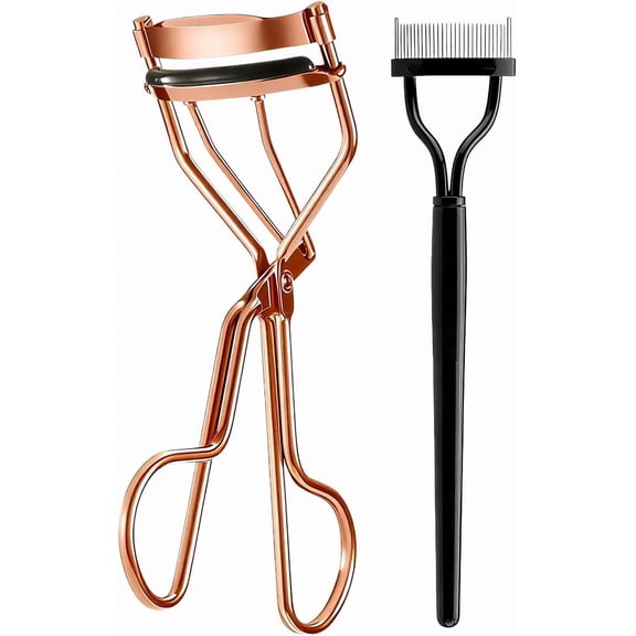 Professional Eyelash Curler with Lash Comb – Award-Winning Design – Pinch-Free, Effortless Curl for a Lash-Lift Effect in Seconds, Perfect for Home or Travel, Purple