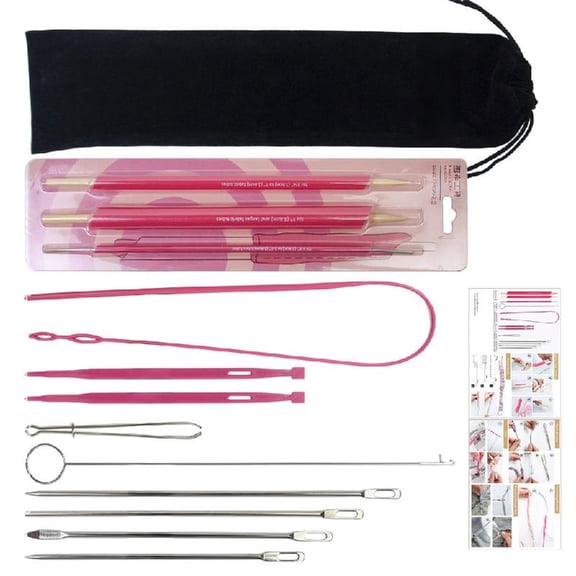 Professional Fabric Turner and Threader Elastic Cord Threading Tool Sewing Threading Aid for Garment Repair