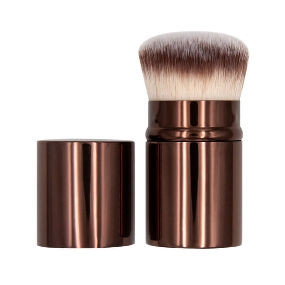 Professional Face Cosmetic Portable Makeup Brush with Lid for Women Girls Blending and Setting Powder Makeup