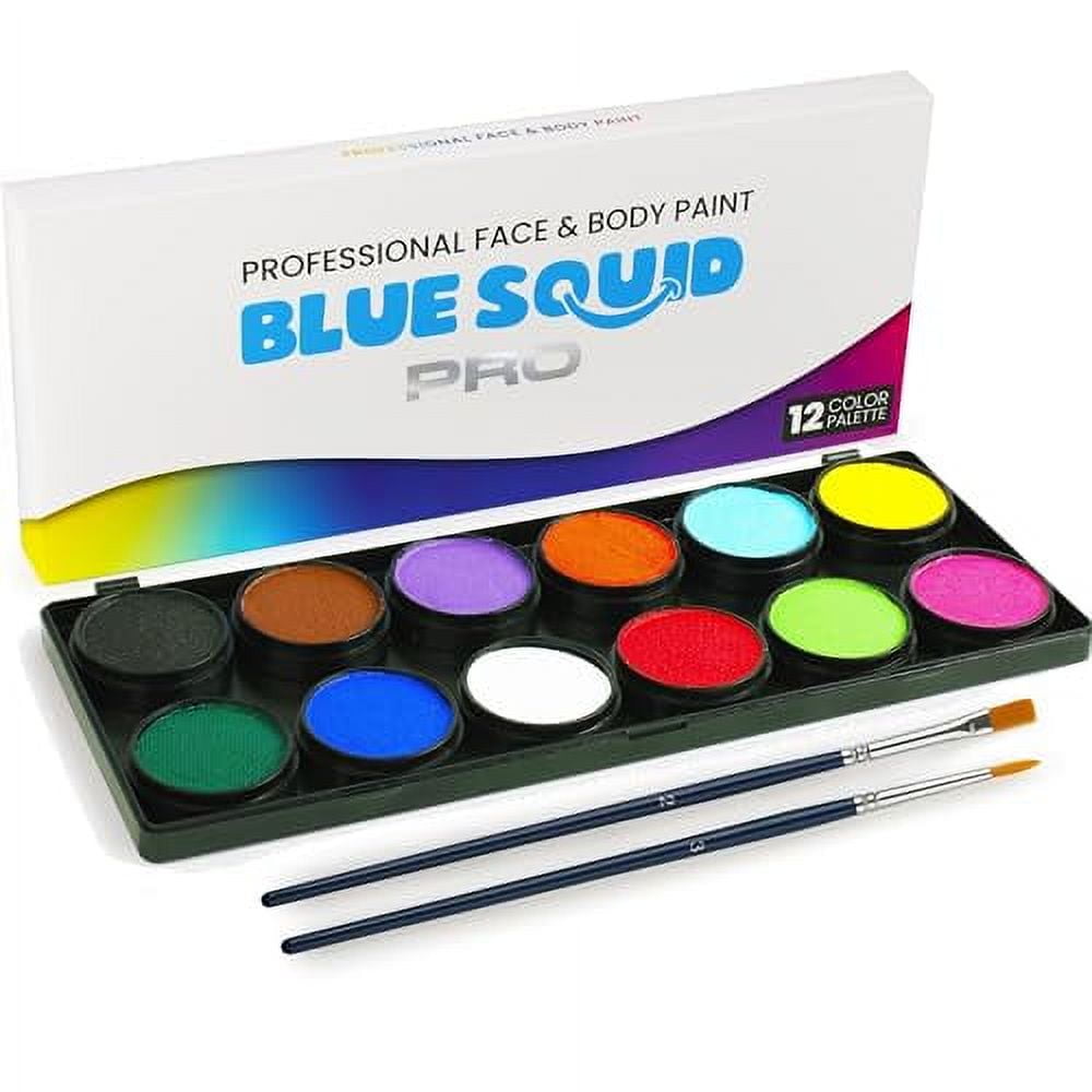Professional Face Paint Kit - by Blue Squid PRO, 12x10g Classic 