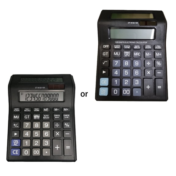 Professional Financial Calculator Double Display Solar Operated Large Screen for Accounting