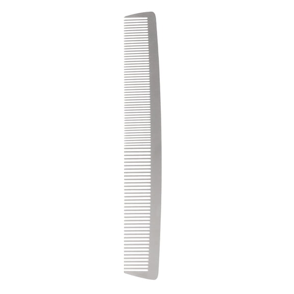Professional Fine Teeth Styling Comb Double Sided Stainless Steel Hairdresser Comb with PU Case 8.6 Inches / 22.0 cm