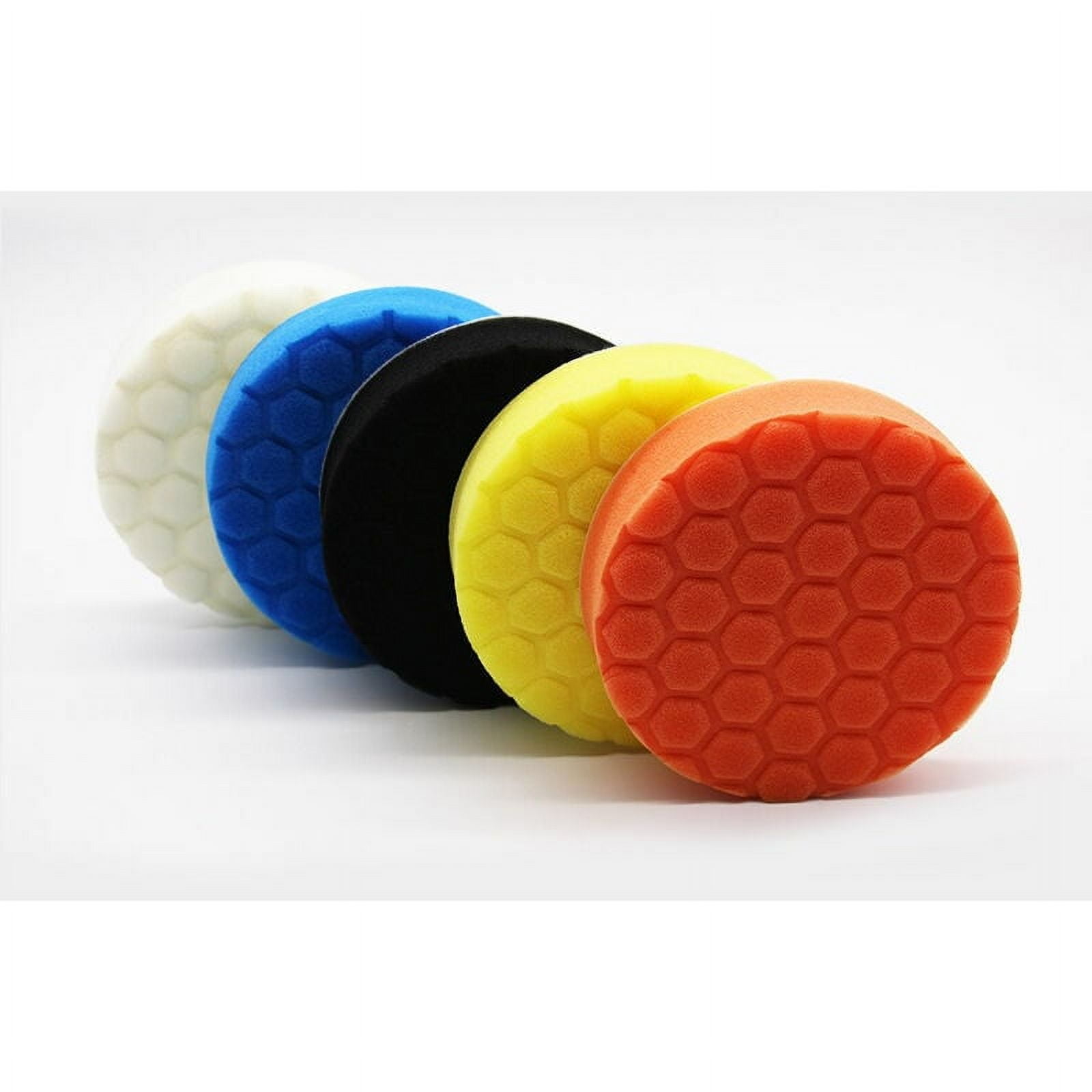 Professional Finish Car Buffer Polisher Kit, Hex Logic Polishing Pad with Easy To Use Buffing Pads for Scratch Removal and Waxing, Compatible with 125mm RO/DA Polishing Machines