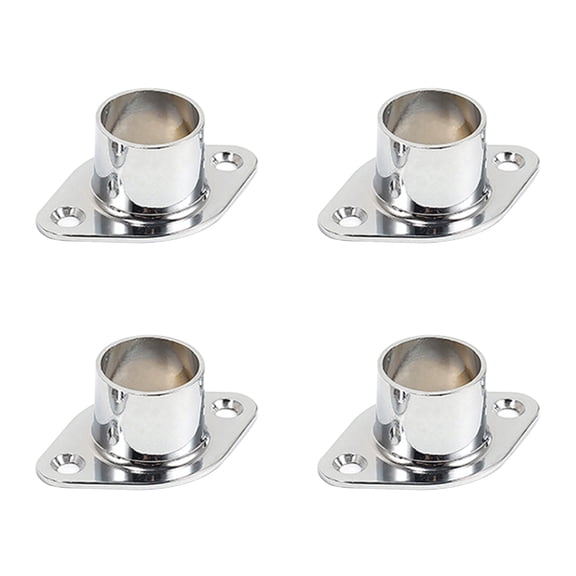 Professional Flange Rod Holder Closet Rod Holder Round End Rod Bracket Closet PoleSocket for Wardrobe Rod Shower 4 Pack
