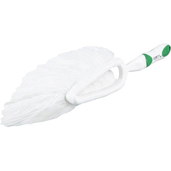 Professional Flat Cotton Duster Green and White