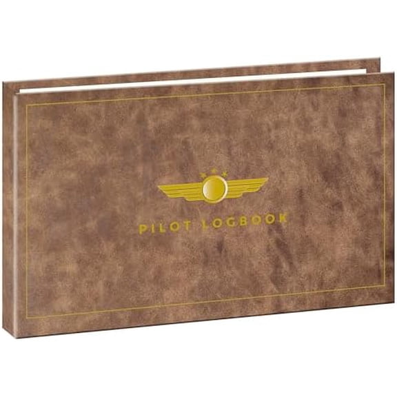 Professional Flight Log 11"x 6.75"x 1"  150 Pages|Faux Leather Pilot Journal | Durable 150-Page Aviation Record Book | Compact Airplane Log for Student & Private Pilots|Aviation Logbook for Aircraft