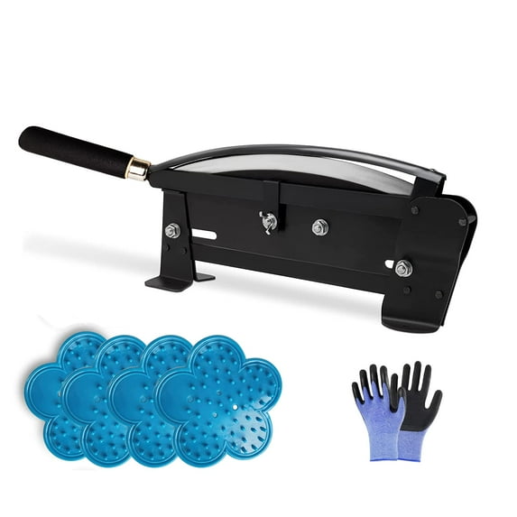 Professional Flower Stem Cutter, Large Floral Processing Tool Kit with 14-Inch Carbon Steel Blade, Rose Thorn Removal Tool, Table Mounted with Safety Latch. C94