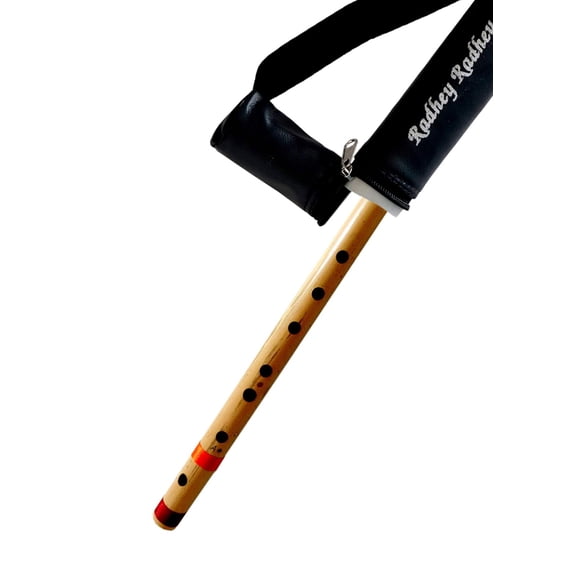 Professional Flutes A Sharp Base Bamboo Flute Bansuri Size 22 Inch With Free Carry Bag (Natural Brown) By Indian Collectible