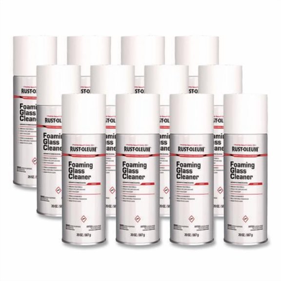Professional Foaming Glass Cleaner Aerosol, 20 oz Aerosol Spray, 12/Carton | Bundle of 2