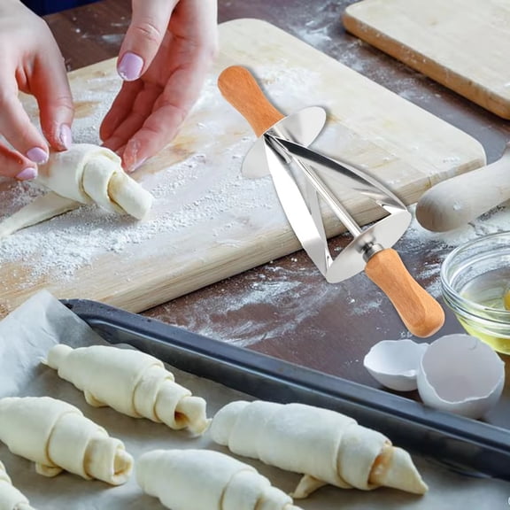Professional For Making Croissant Bread Dough Pastry Rolling Cutter Baking Tool Stainless Steel