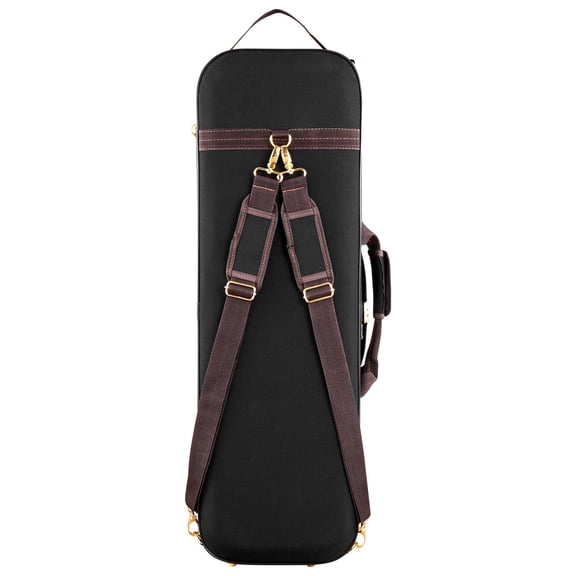 Professional Full Size Violin Case with Hygrometer, Lightweight Travel Bag, Plush Lining&Shoulder Straps, Anti-Scratch Black Oblong Design