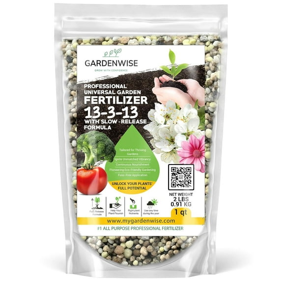 Professional Garden Fertilizer 13-3-13 with Slow-Release Formula (1 Quart)