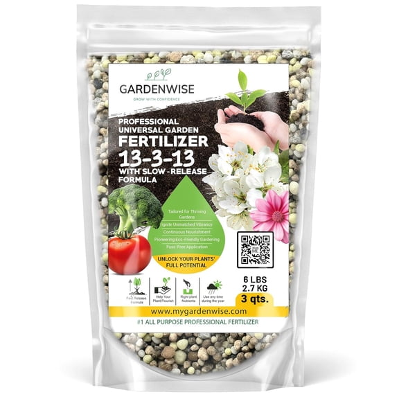 Professional  Garden Fertilizer 13-3-13 with Slow-Release Formula (3 QUARTS)