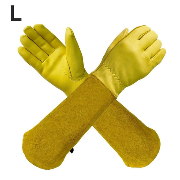 Professional Gardening Gloves for Men&Women, Rose Pruning Gloves Thorn Proof, Breathable Leather Cowhide Long Garden Gloves,Garden Gifts & Tools for Gardener