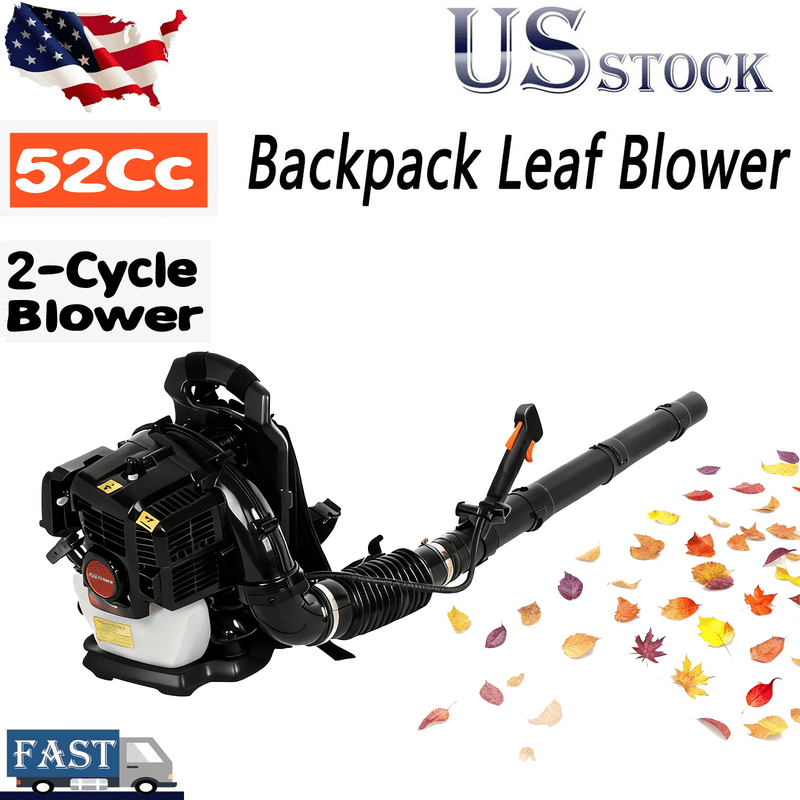 Professional Gas Powered Backpack Leaf Blower – 2-Cycle High-Performance 52CC / 550 CFM Blower System with Comfort Design for Complete Property Maintenance
