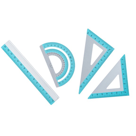 Professional Geometry Tool Set with Not Slip Edges Aluminum Rulers for Math Class Technical Drawing Lightweight Student