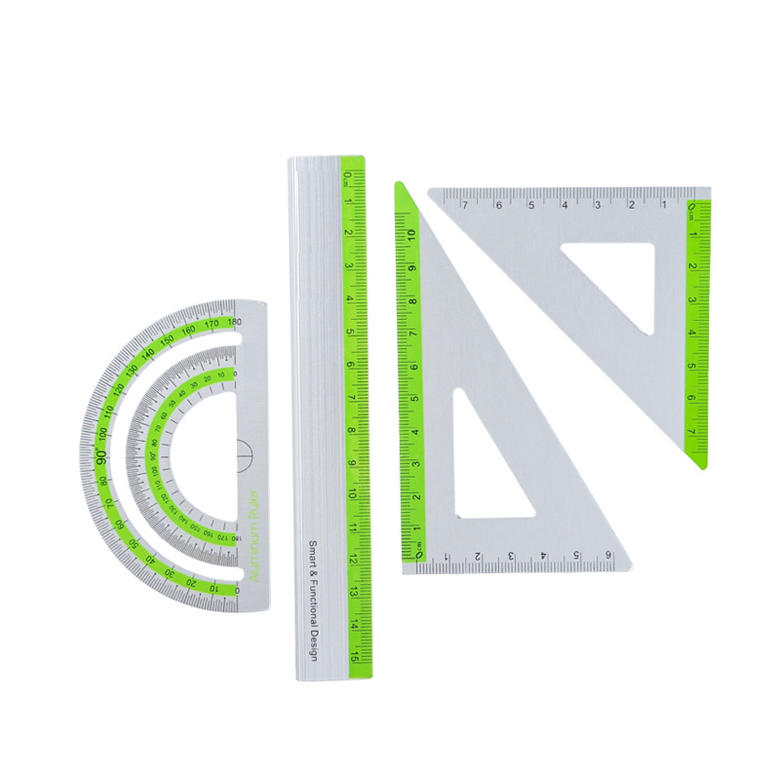 Professional Geometry Tool Set with Not Slip Edges Aluminum Rulers for ...