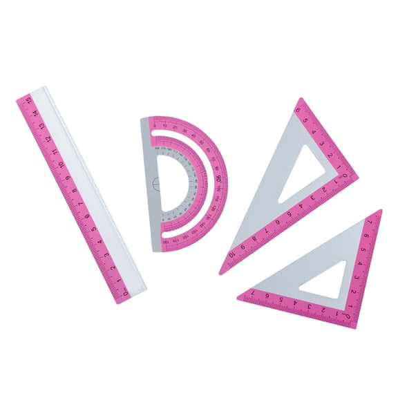 Professional Geometry Tool Set with Not Slip Edges Aluminum Rulers for Math Class Technical Drawing Lightweight Student