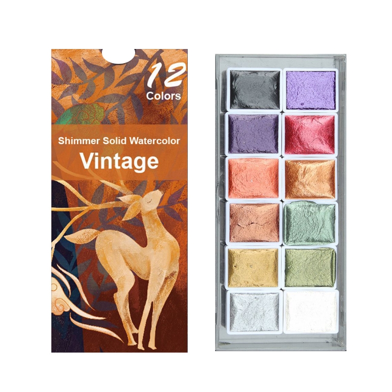 Professional Glitter Watercolor Paint for Case Vivid Pearlescent Colors