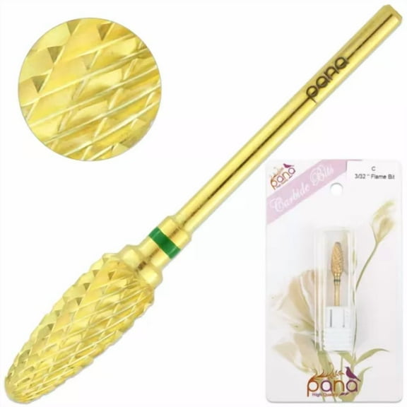 Professional Gold Flame Bit Safety Nail Carbide Drill Bit Coarse Grit