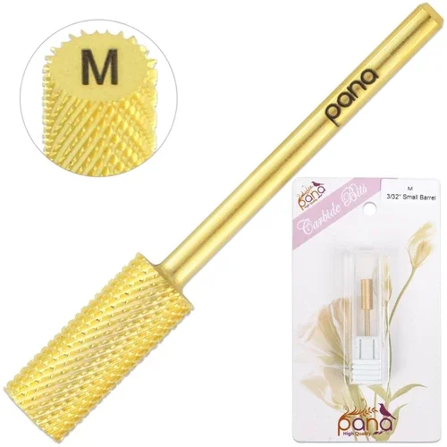 Professional Gold Small Barrel Nail Drill Bit Medium Grit